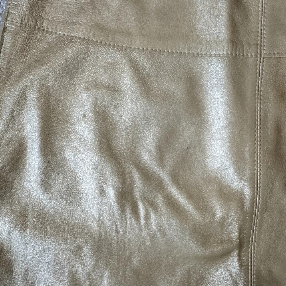 Vintage Y2K Leather Gold Yellow BEBE Knee-Length Skirt Size 8 - Picture 7 of 7